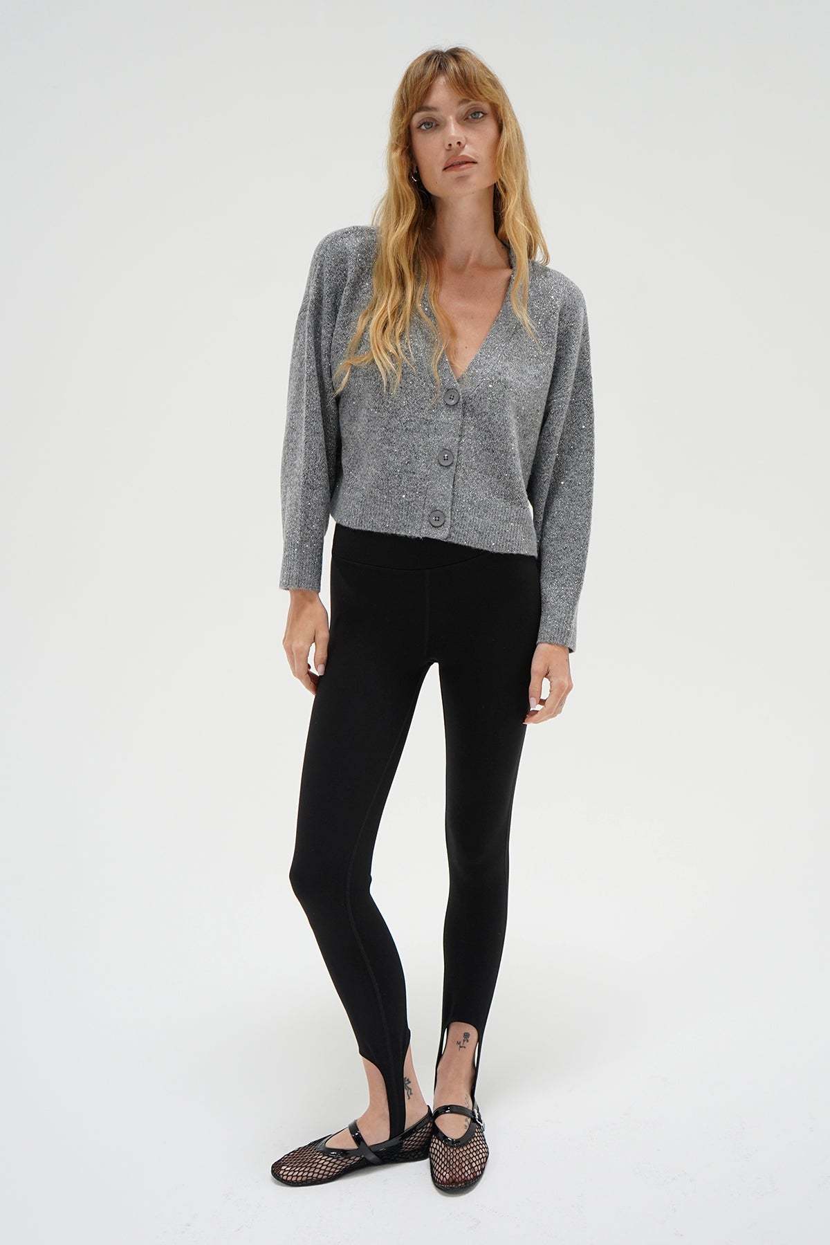 Kiya sparkle cardigan in grey