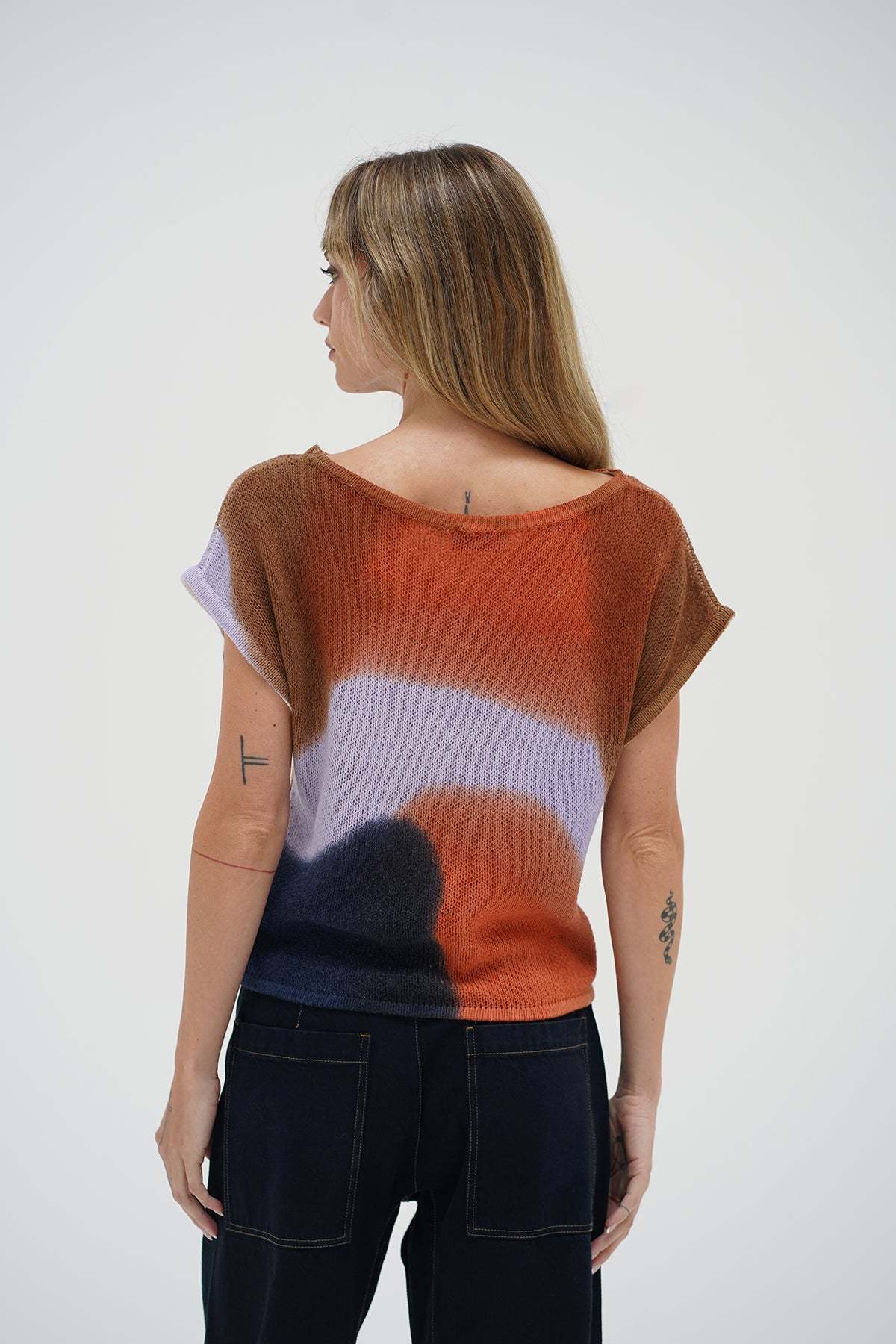 LNA Bowie Sleeveless Sweater in horseshoe bend