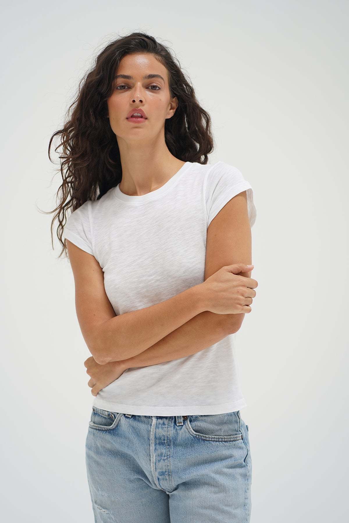 Fitted Classic Cotton Crew - White