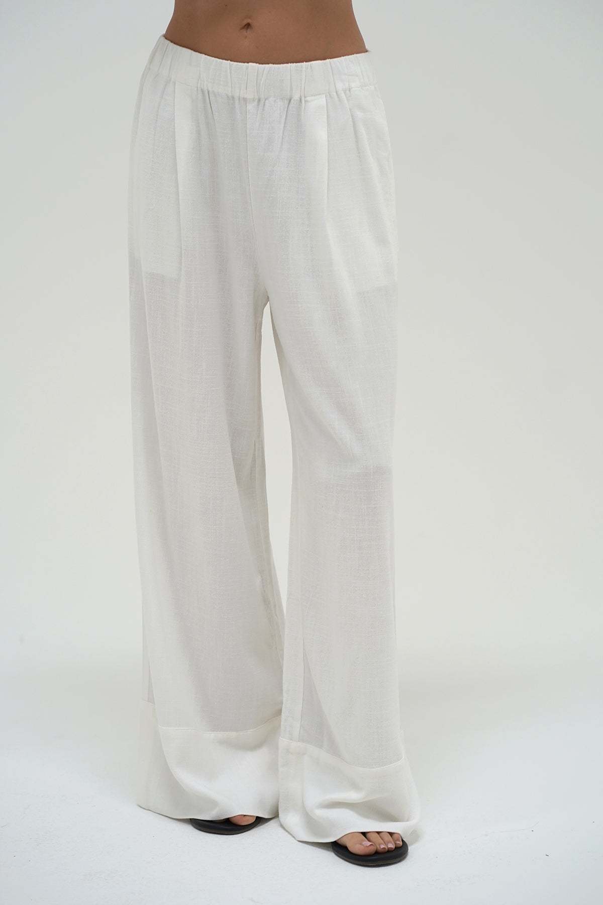 LNA Kiana Linen pant in white