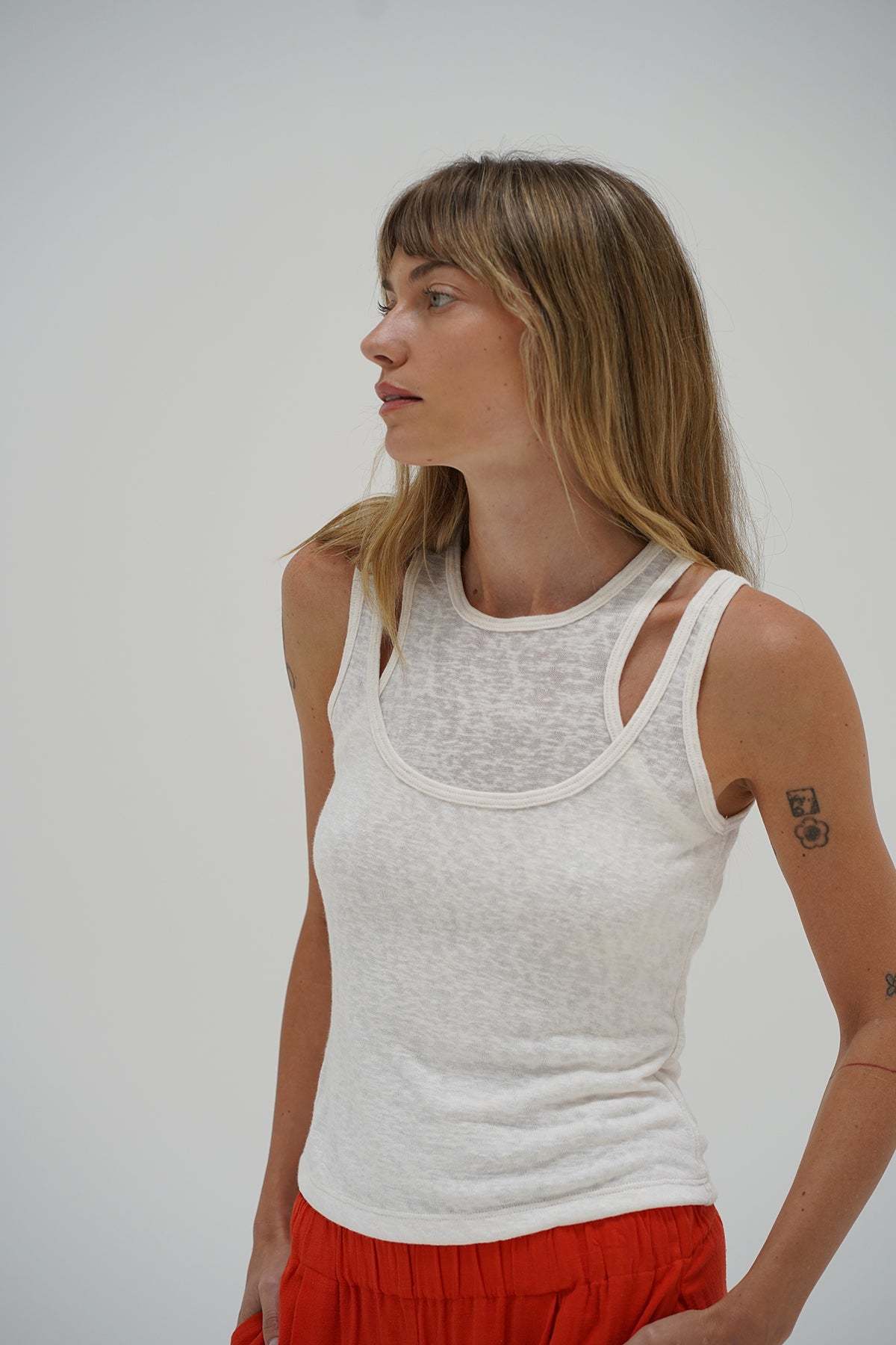 LNA Maris cut out tank in white 