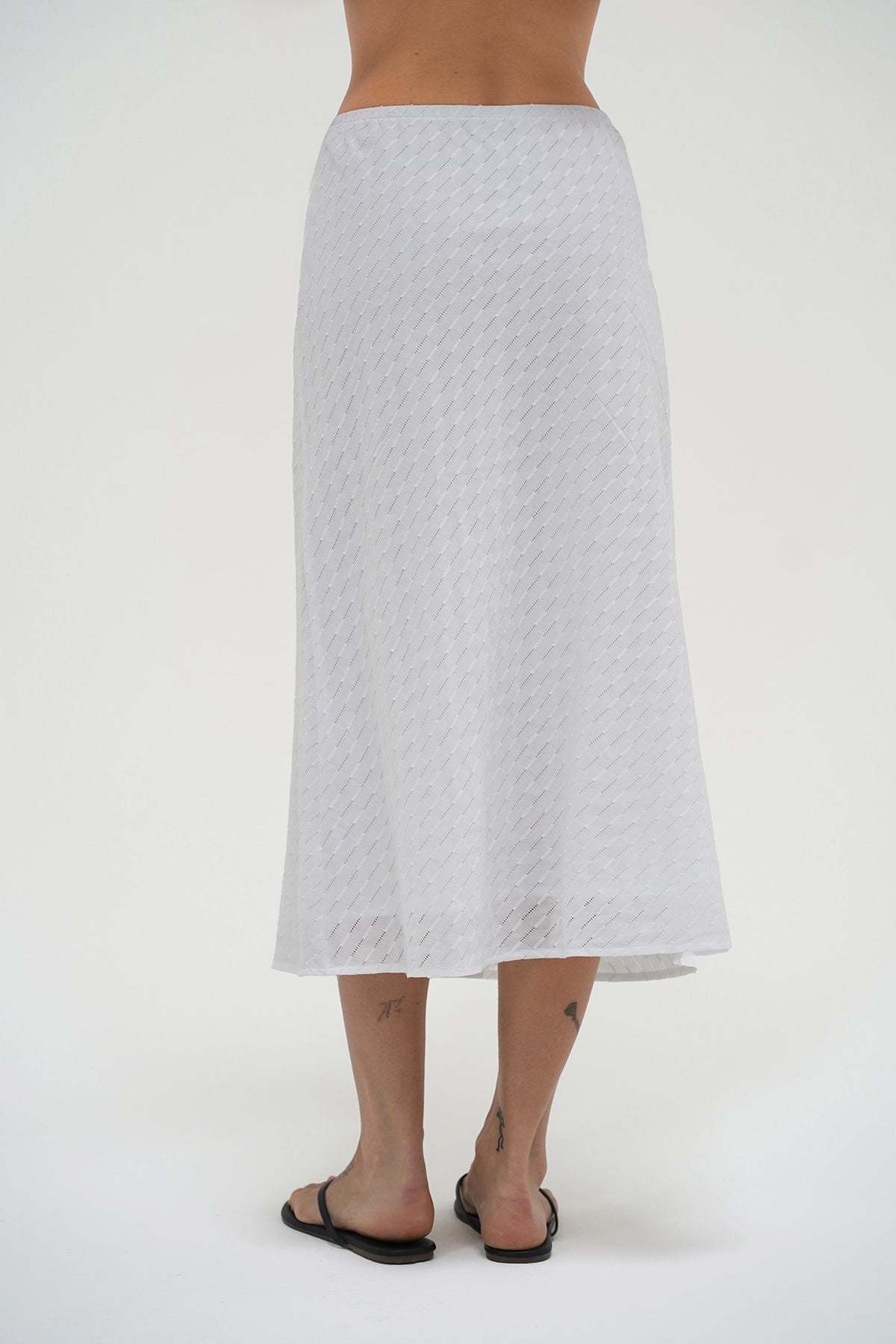 LNA Waialea Eyelet Skirt in white 