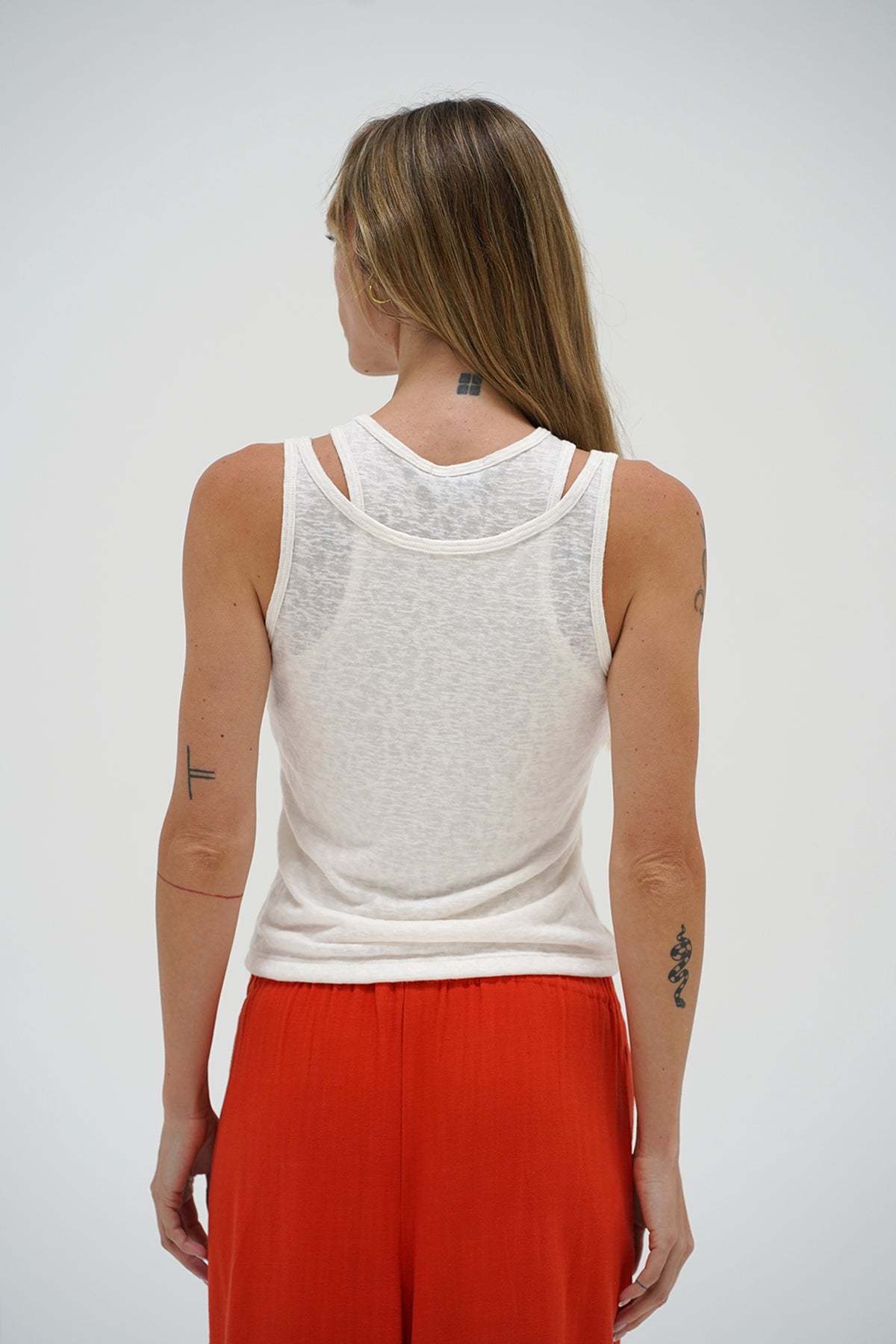LNA Maris cut out tank in white 